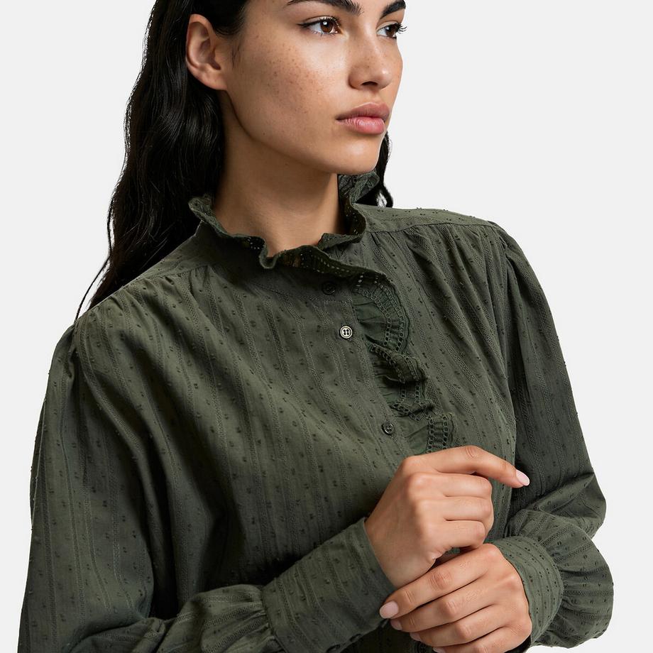 La Redoute Collections Chemise à manches longues col victorien brodé  