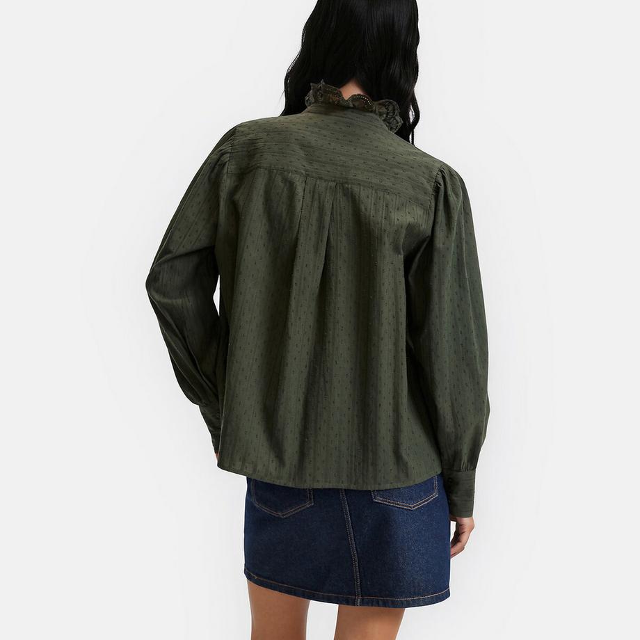 La Redoute Collections Chemise à manches longues col victorien brodé  