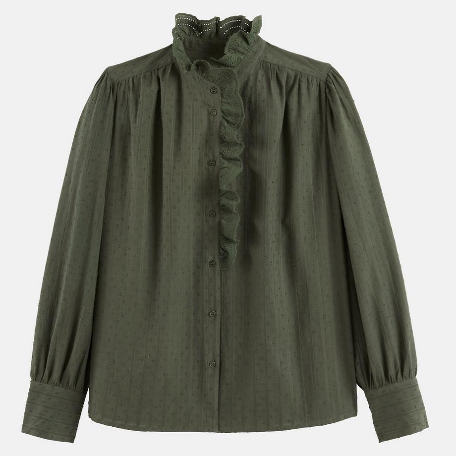 La Redoute Collections Chemise à manches longues col victorien brodé  