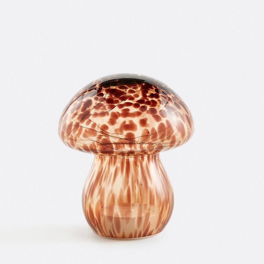 Lampe décorative champignon à LED en verre