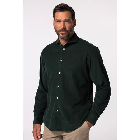 JP1880  Camicia di velluto a coste dalla vestibilità moderna con collo alla francese, disponibile fino alla tg. 7XL 