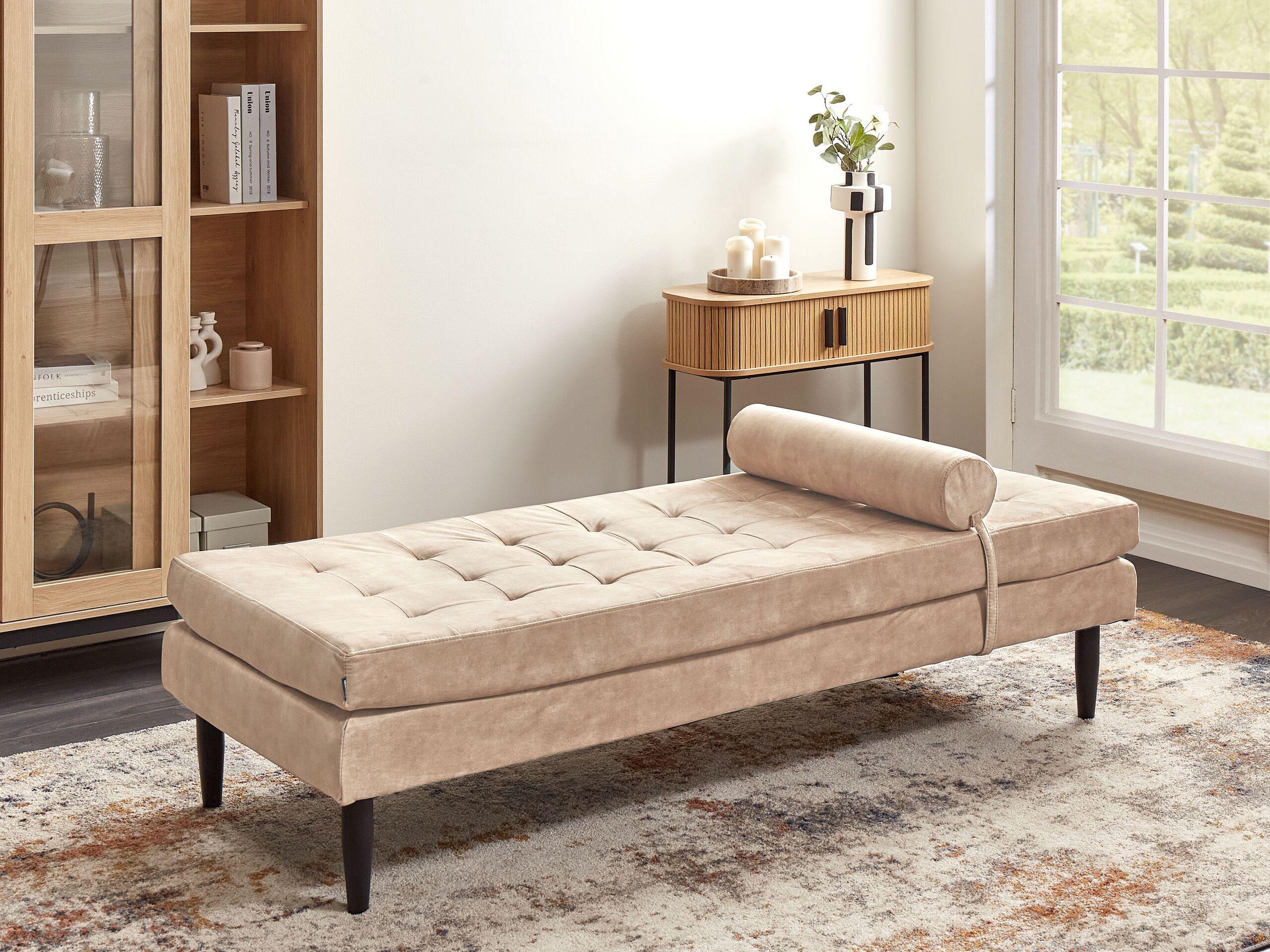 Beliani Chaiselongue aus Samtstoff Modern USSEL  