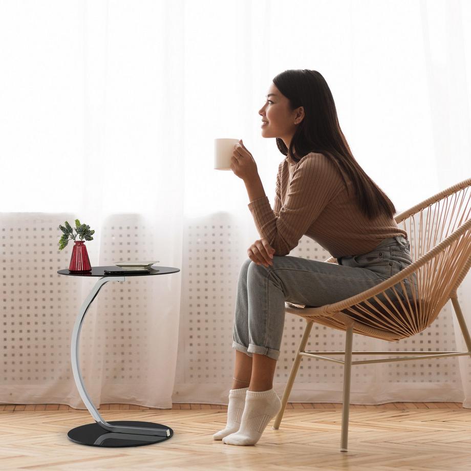 B2X Tavolino laterale in vetro nero  