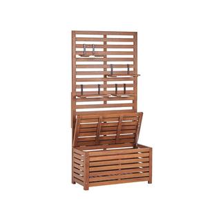 Beliani Panca da giardino con pannello a muro en Legno d'acacia Boho MATINO  