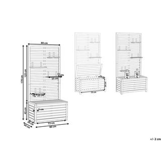 Beliani Gartenbank mit Wandpaneel aus Akazienholz Boho MATINO  