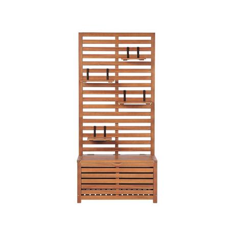 Beliani Panca da giardino con pannello a muro en Legno d'acacia Boho MATINO  