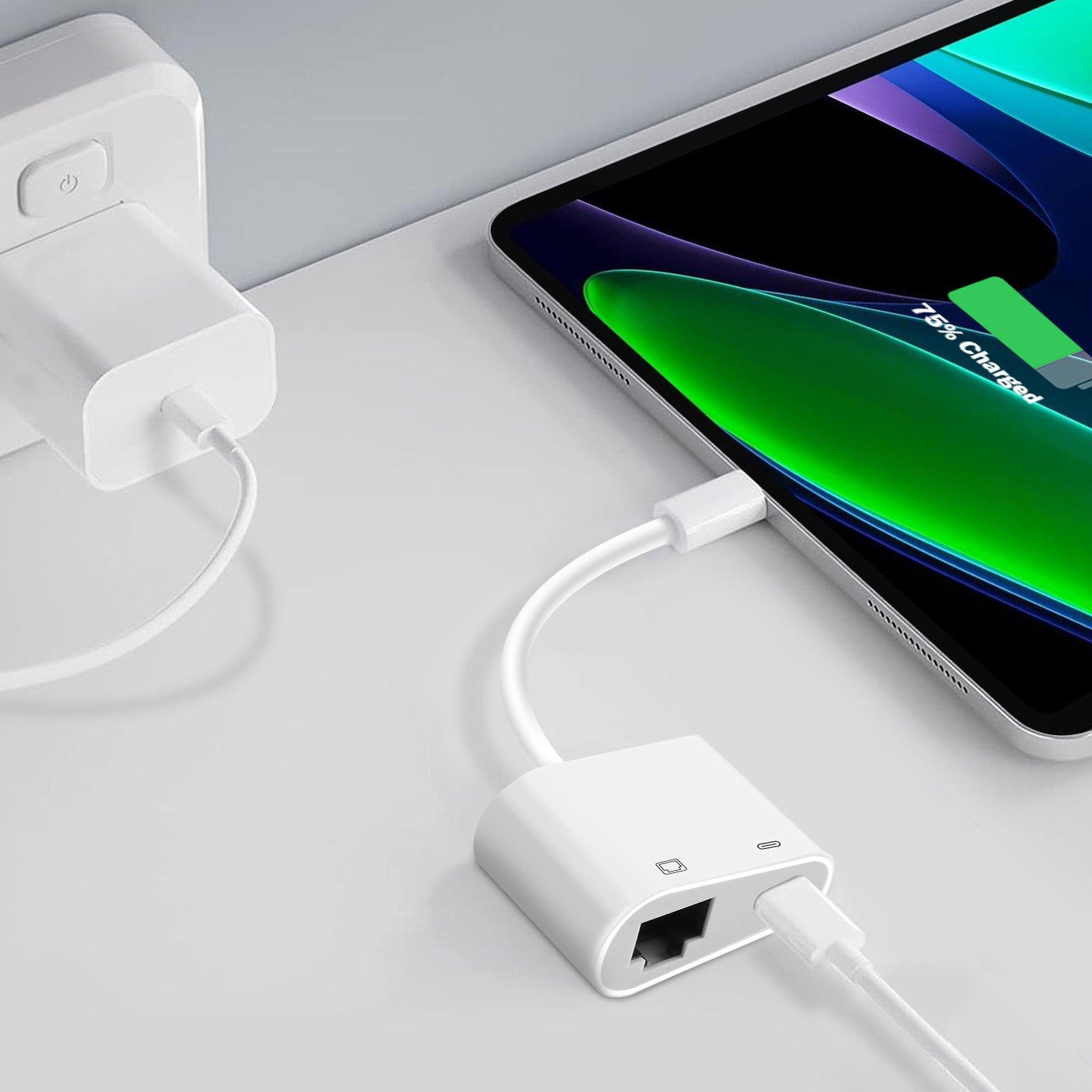 Avizar  Adattatore USB-C a Ethernet + USB-C 