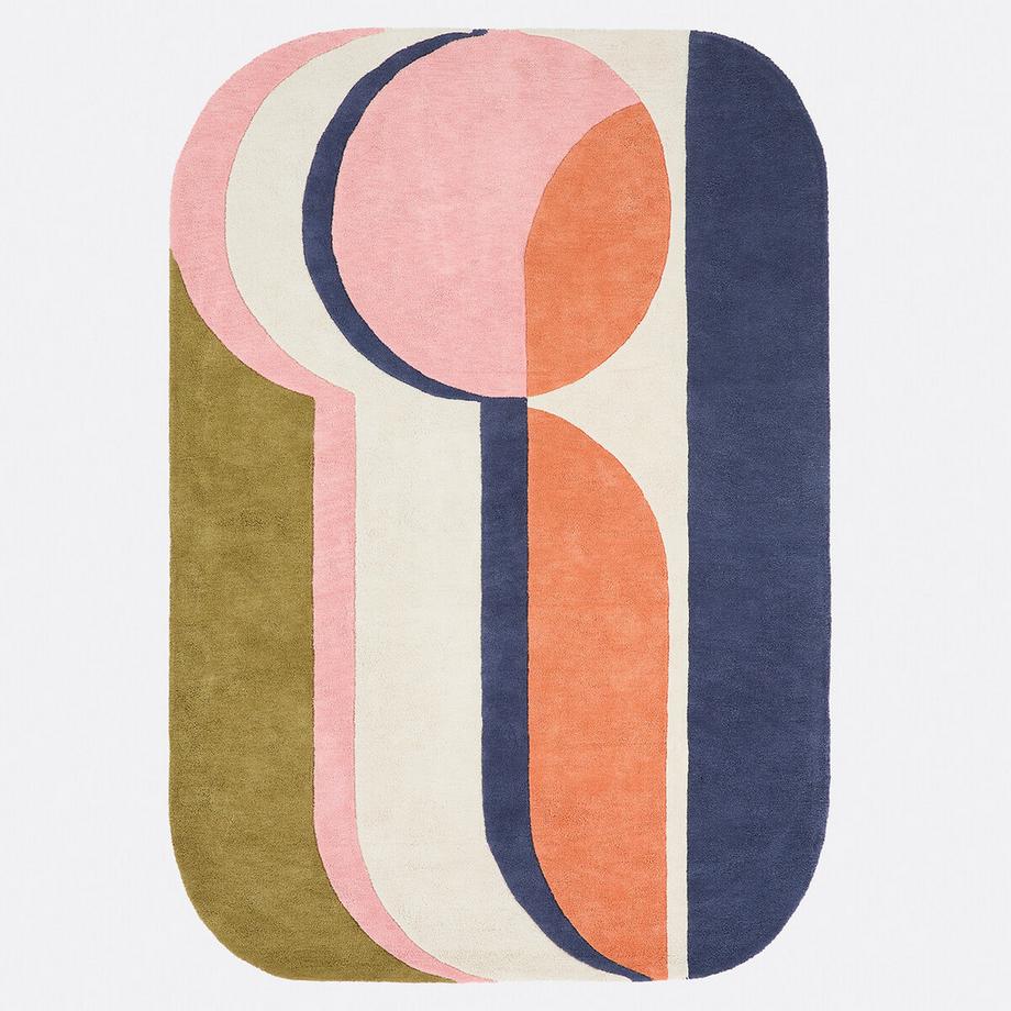 Tapis motifs géométriques en 100% coton