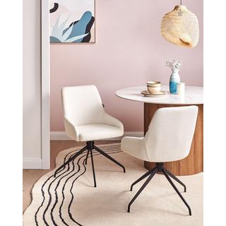 Beliani Lot de 2 chaises de salle à manger en Tissu Traditionnel JENNER  