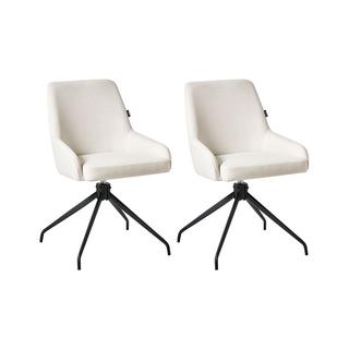 Beliani Lot de 2 chaises de salle à manger en Tissu Traditionnel JENNER  