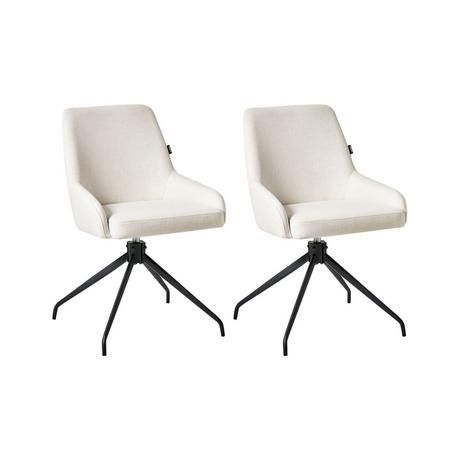 Beliani Lot de 2 chaises de salle à manger en Tissu Traditionnel JENNER  