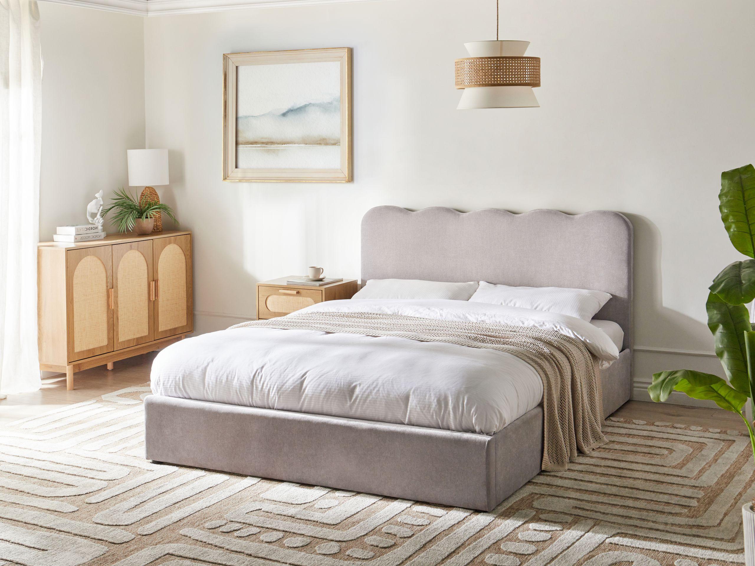 Beliani Lit ottoman en Tissu Moderne NANTERRE  