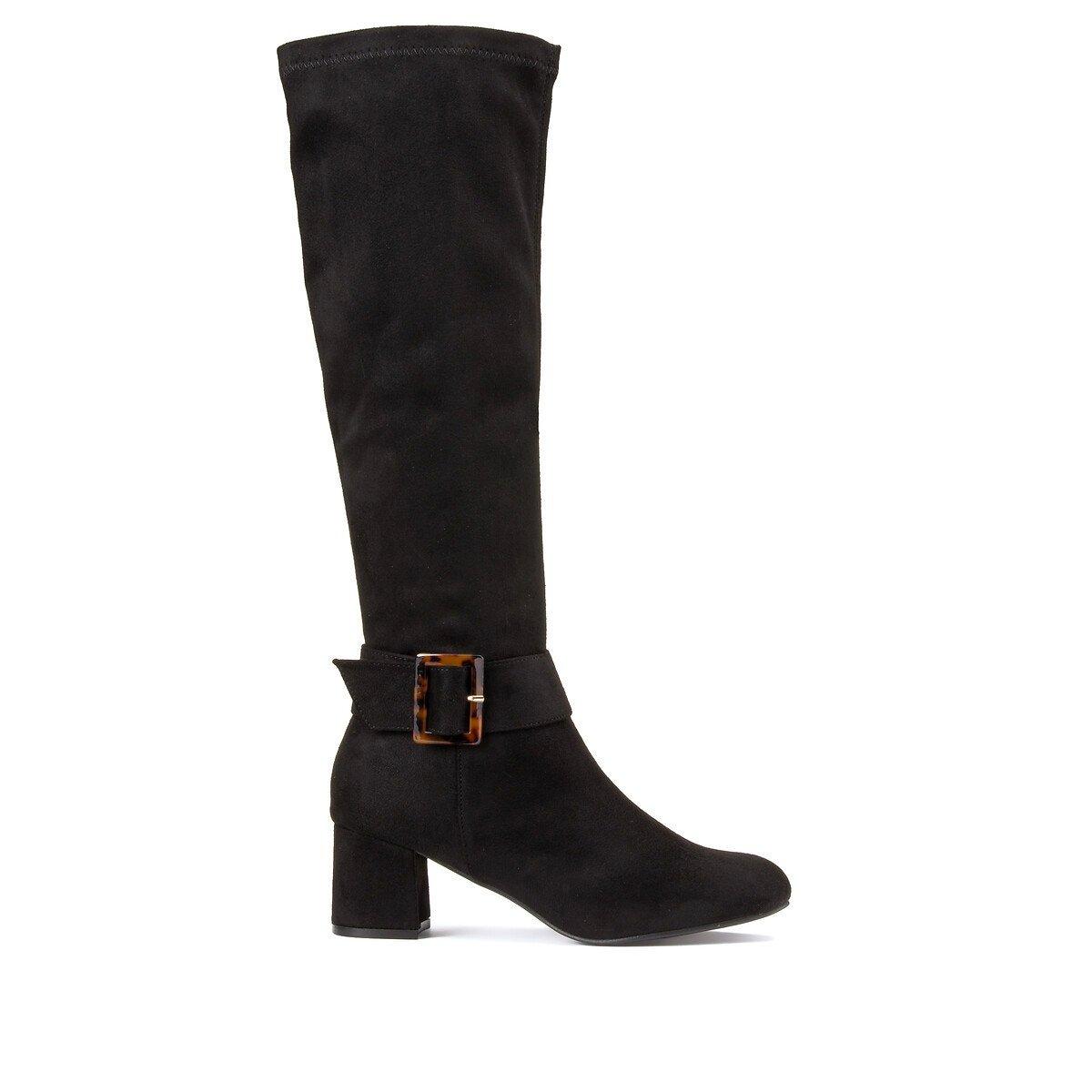 La Redoute Collections Stretch Stiefel Mit Absatz Und Zierschnalle Online Kaufen Manor 9447