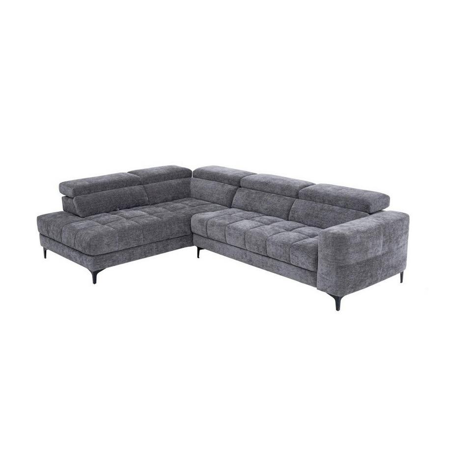 Vente-unique Canapé d'angle gauche relax électrique avec assise coulissante en tissu anthracite MONISO  