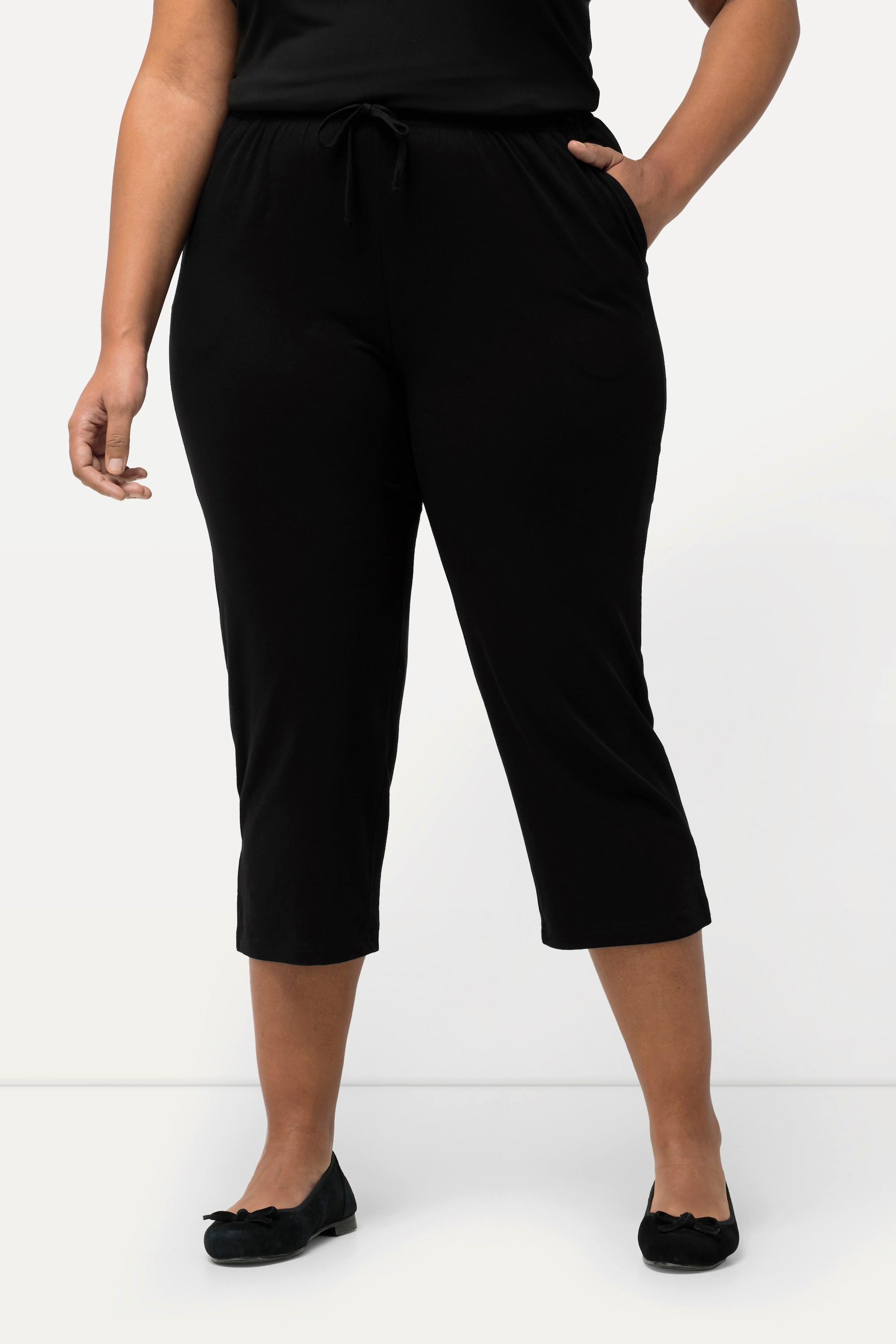 Ulla Popken  Pantalon 7/8. Coupe Slim Fit avec taille élastique. Disponible jusqu’au 68/70 