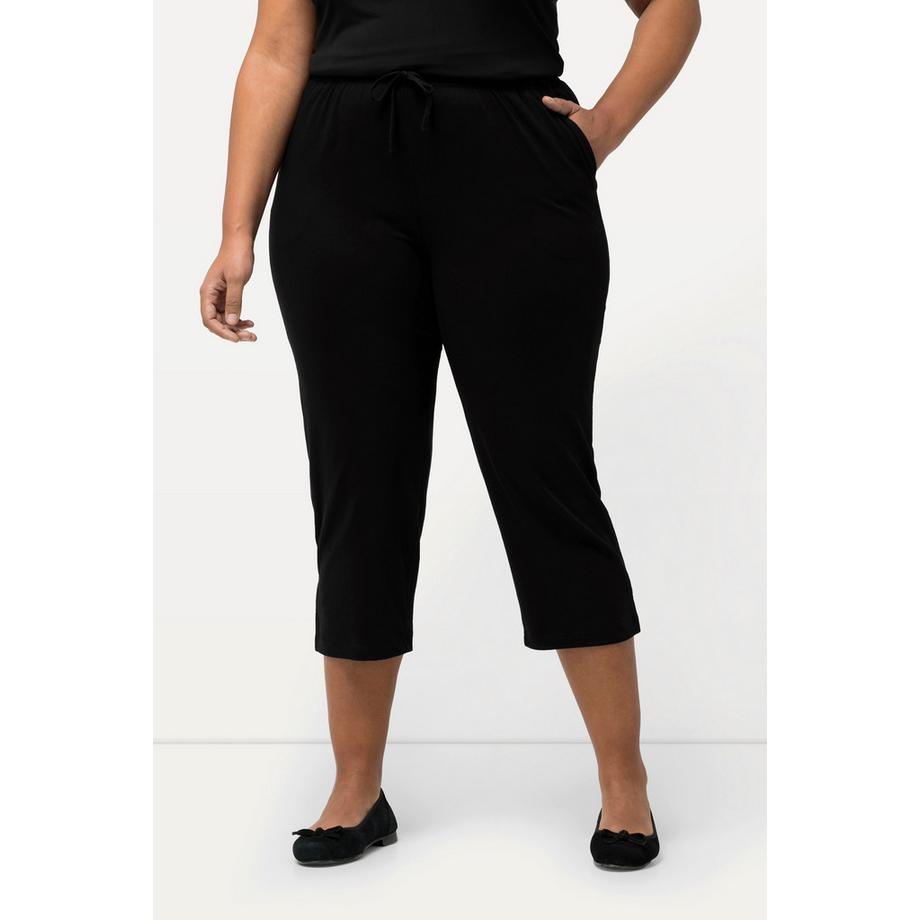 Ulla Popken Pantalon 7/8 Coupe Slim Fit Taille Élastique  