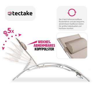 Tectake Lot de 2 transats avec coussin de tête  