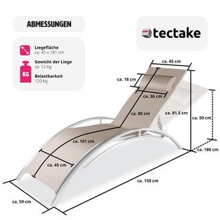 Tectake Lot de 2 transats avec coussin de tête  