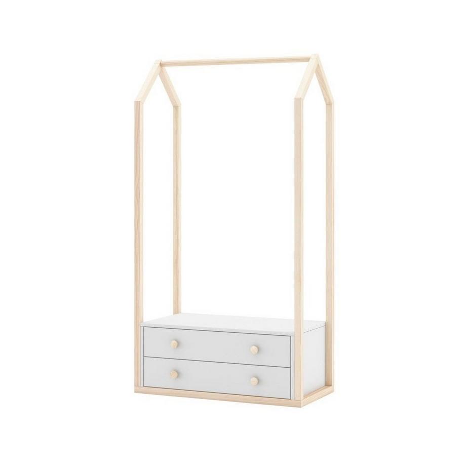 Calicosy Kleiderschrank mit 2 Schubladen L80 cm - Esteban  
