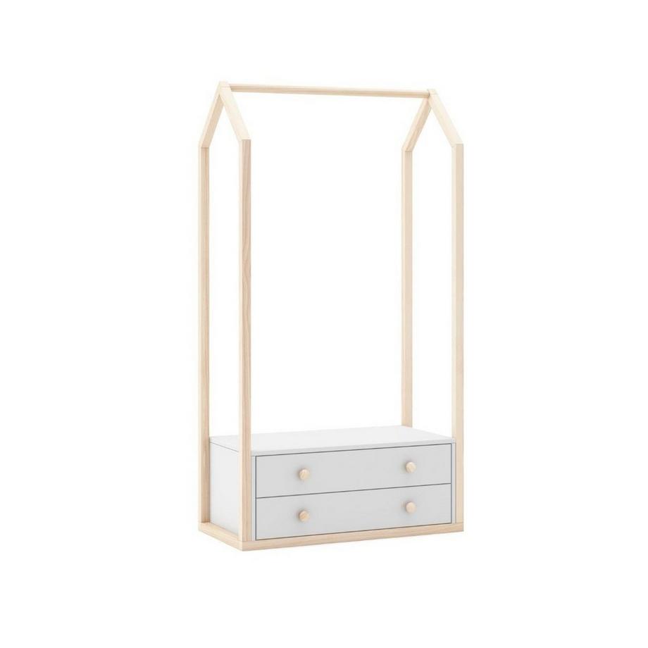 Calicosy Kleiderschrank mit 2 Schubladen L80 cm - Esteban  