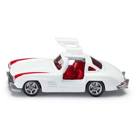 siku  1470, Mercedes-Benz 300 SL, Metall/Kunststoff, Weiß/Rot, Spielzeugauto für Kinder, Öffenbare Flügeltüren 