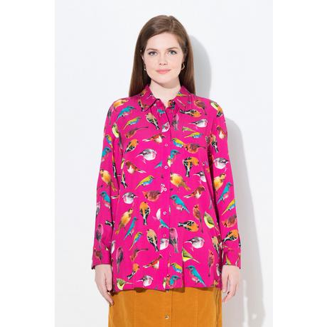 Ulla Popken Camicia Stampa Uccelli Maniche Lunghe  
