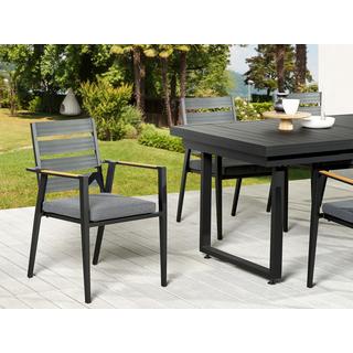 Beliani Garten-Essgruppe für 6 Personen aus Aluminium Modern VALCANETTO/TAVIANO  