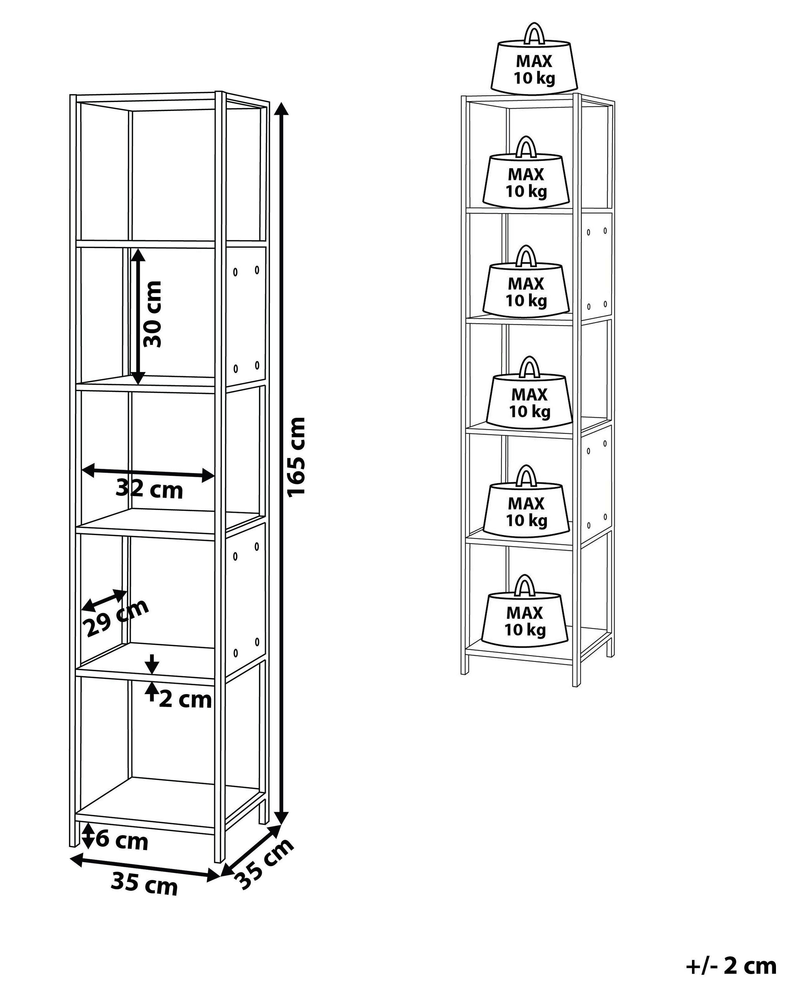 Beliani Bücherregal mit 5 Fächern aus MDF-Platte Modern BOGOTA  