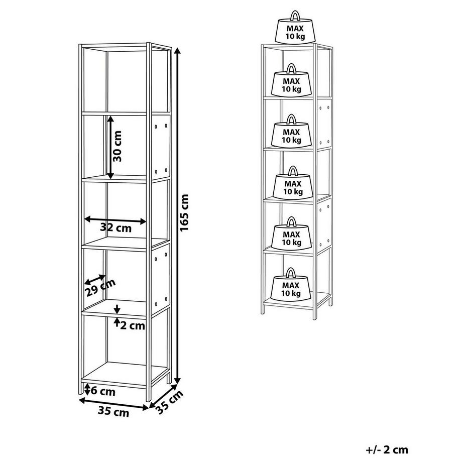 Beliani Mobile con 5 ripiani en Fibra a media densità (MDF) Moderno BOGOTA  