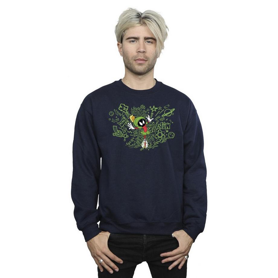 LOONEY TUNES ACME Marvin the Martian Sweatshirt Col Rond  