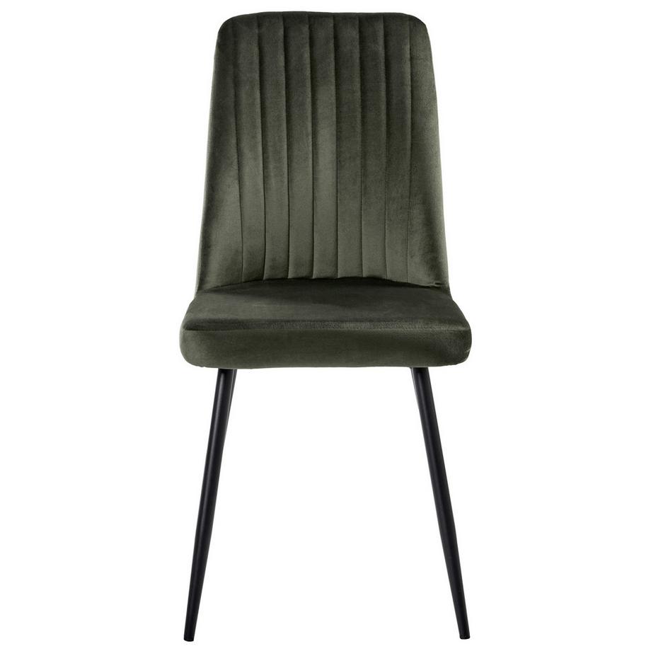 Beliani Lot de 4 chaises de salle à manger en Velours  KIRBY  