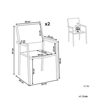 Beliani Set mit 2 Stühlen aus Edelstahl Modern GROSSETO  