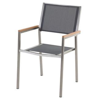 Beliani Lot de 2 chaises de jardin en Acier inox Industriel GROSSETO  