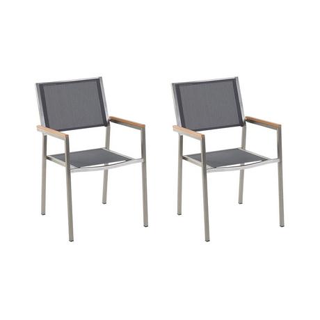 Beliani Lot de 2 chaises en Acier inox Moderne GROSSETO  