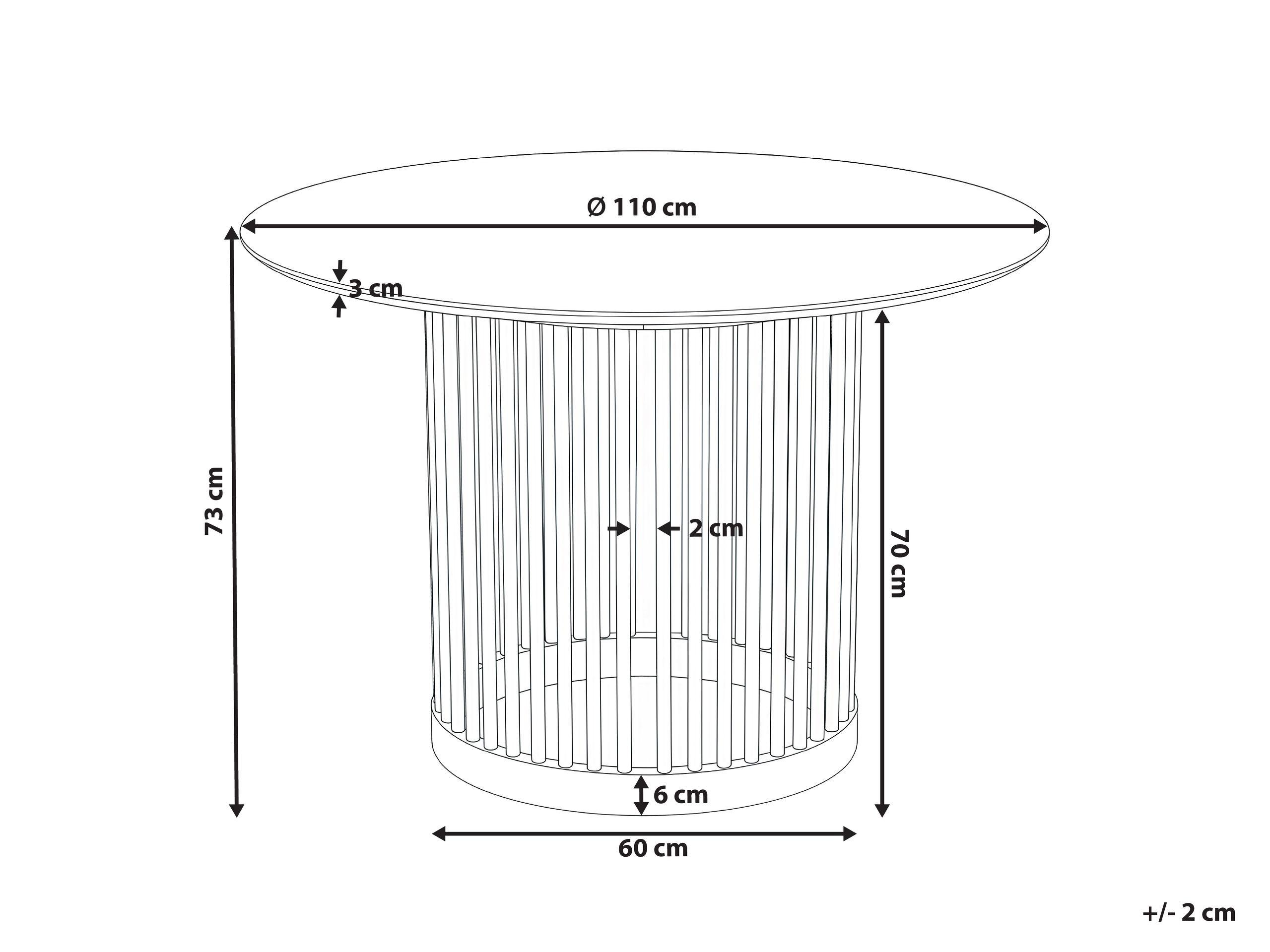 Beliani Tavolo da pranzo en Fibra a media densità (MDF) Minimalista BOYLE  