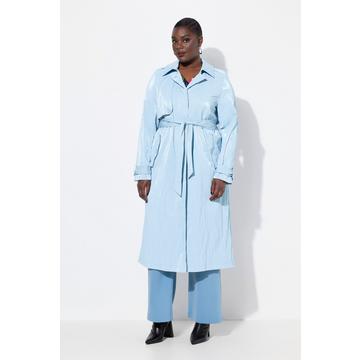 Trenchcoat, Metallic-Effekt, A-Linie, Hemdkragen, Gürtel