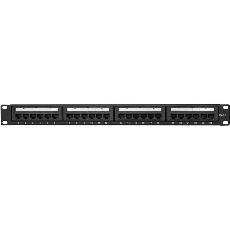 LogiLink  Patchpanel 24-Ports Cat6 für 19"-Rack U1 Schwarz 