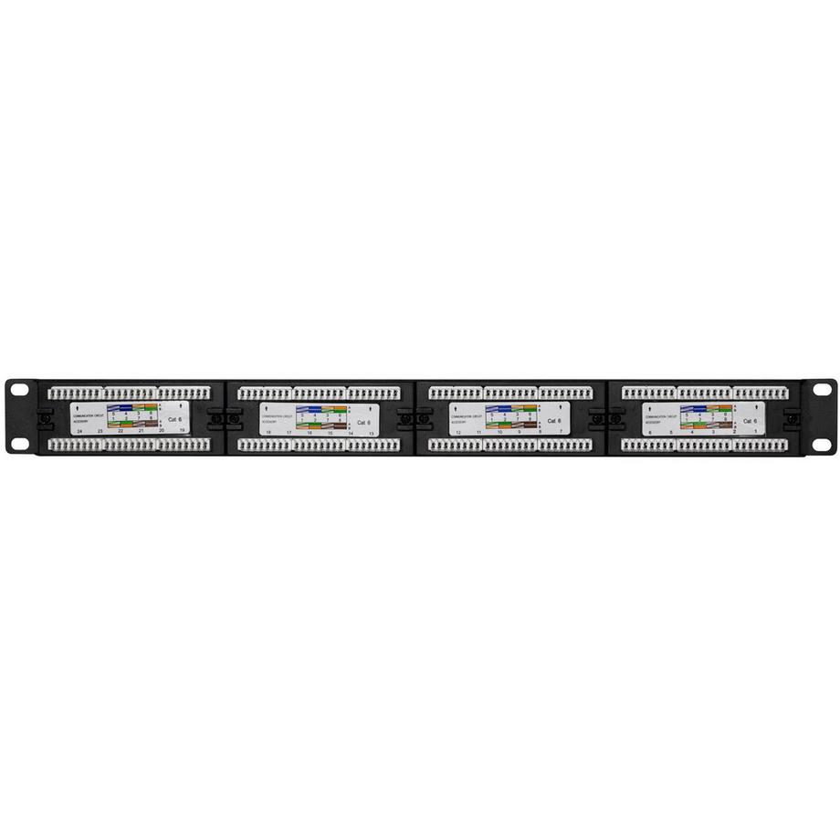 LogiLink  Patchpanel 24-Ports Cat6 für 19"-Rack U1 Schwarz 