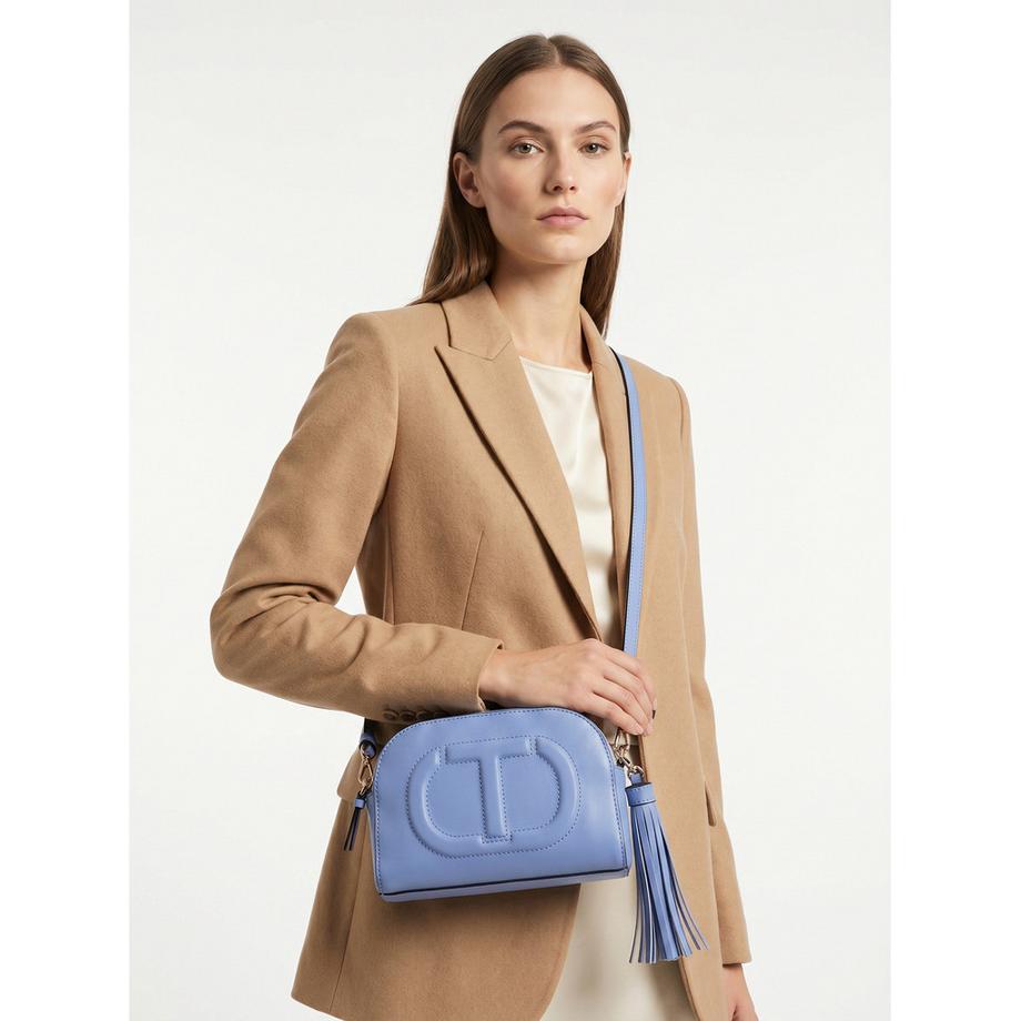 TWINSET Borsa a tracolla a cupola con logo e fiocco  