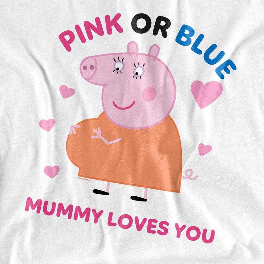 Peppa Pig  T-ShirtPink Or Blue Mummy Pig Loves You 