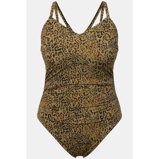 Studio Untold Maillot de bain Bonnets souples Bretelles spaghetti Imprimé léopard Découpe au dos  