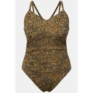 Studio Untold Maillot de bain Bonnets souples Bretelles spaghetti Imprimé léopard Découpe au dos  