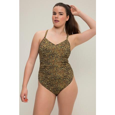 Studio Untold Maillot de bain Bonnets souples Bretelles spaghetti Imprimé léopard Découpe au dos  