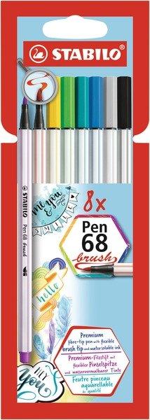 STABILO STABILO Fasermaler Pen 68 Brush 568/24-21 ass. 8 Stück  