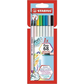 STABILO Fasermaler Pen 68 Brush 568/24-21 ass. 8 Stück