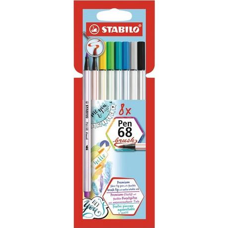 STABILO STABILO Fasermaler Pen 68 Brush 568/24-21 ass. 8 Stück  