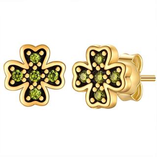 Glanzstücke München  Femme Boucles d´oreilles Feuille de trèfle 