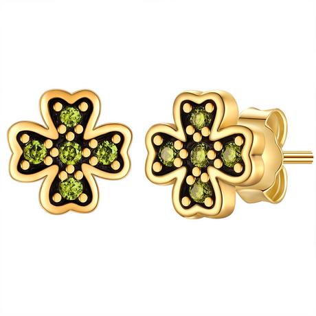 Glanzstücke München  Femme Boucles d´oreilles Feuille de trèfle 