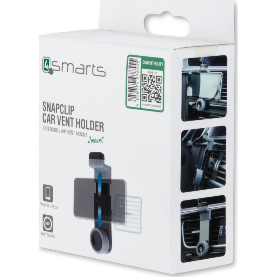 4smarts  4smarts Snapclip Supporto passivo Telefono cellulare/smartphone, Navigatore Nero 