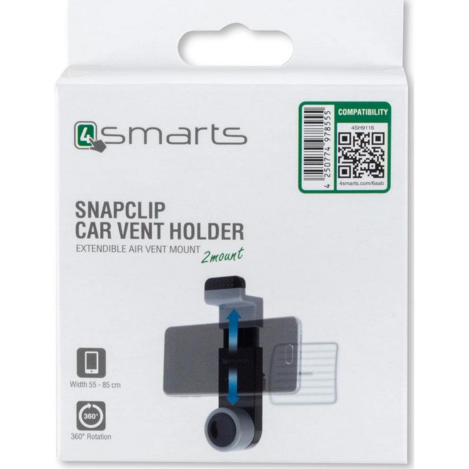 4smarts  4smarts Snapclip Supporto passivo Telefono cellulare/smartphone, Navigatore Nero 